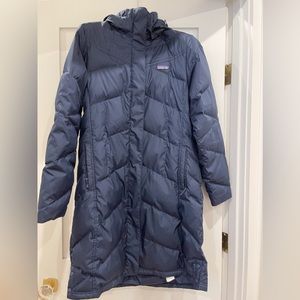 Patagonia Navy “Down With It” Parka Coat